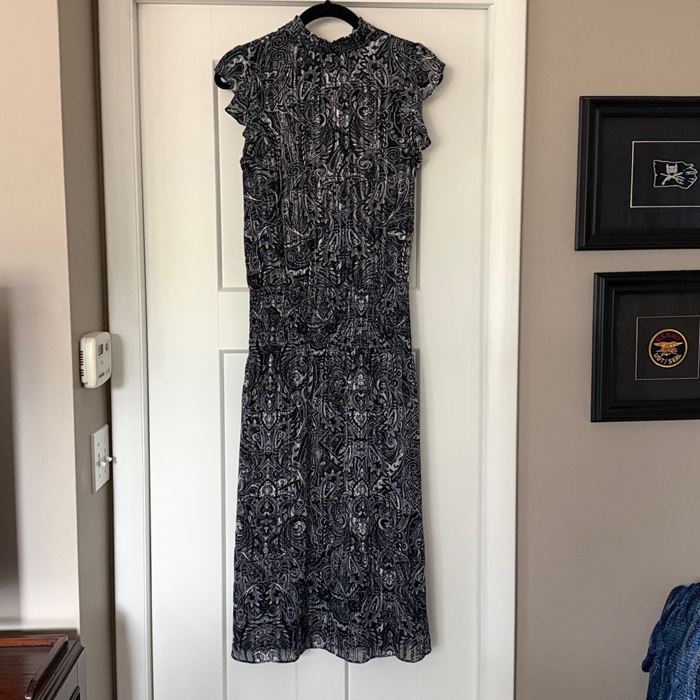 White House Black Market Black and White Maxi Dress